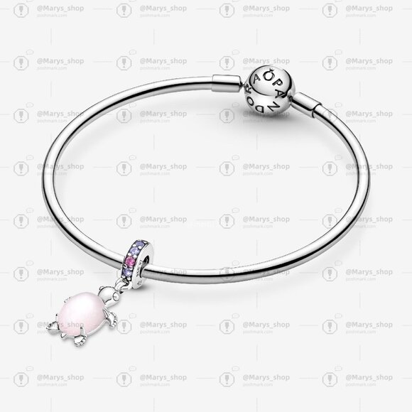 Pandora Murano Glass Pink Sea Turtle Dangle Charm - Picture 4 of 6